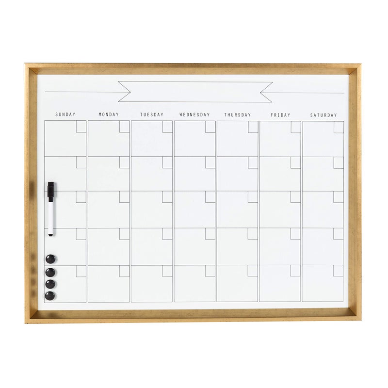 DesignOvation Calter Modern Framed Magnetic Dry Erase Monthly Calendar, Gold - Image 2